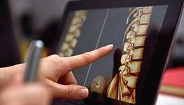 closeup of spine on an ipad