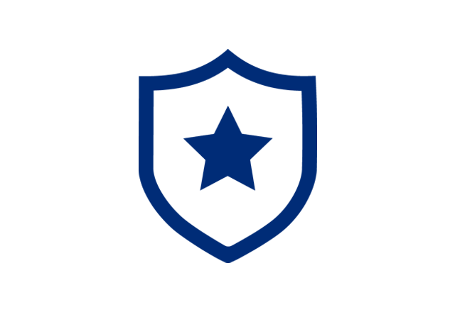blue star inside of a shield 